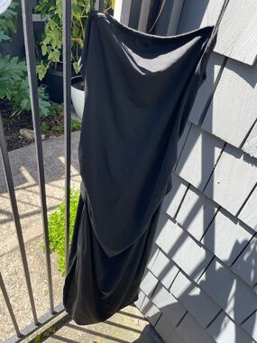 Black Draped Slip Dress